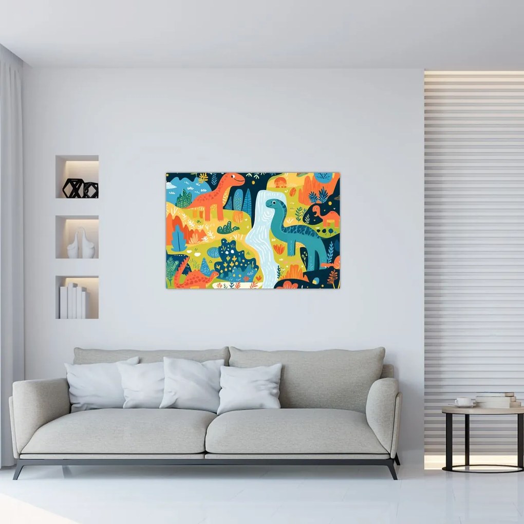 Obraz - Veselí dinosaury (90x60 cm)