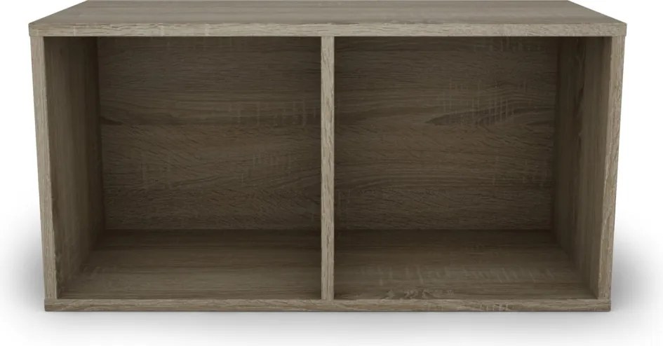 Nástenný regál s 2 priehradkami Jerry, dub sonoma