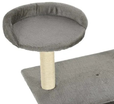 vidaXL Škrabadlo pre mačky so sisalovými stĺpikmi 95 cm, sivé-