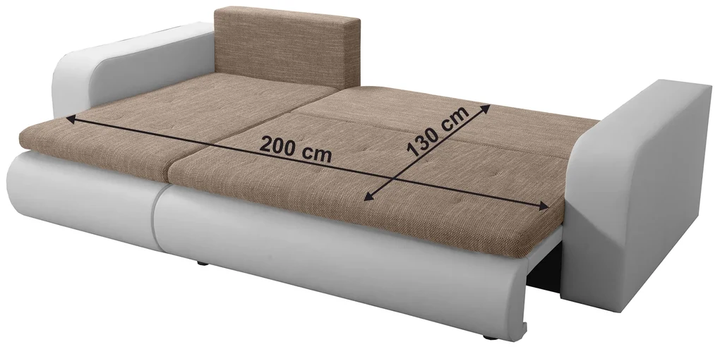 Rozkladacia sedacia súprava Bistran (biela + hnedá) (L) . Vlastná spoľahlivá doprava až k Vám domov. 1063800