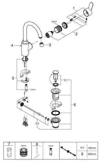 GROHE 23043003 - Umývadlová batéria EUROSTYLE COSMOPOLITAN veľkosť L chróm