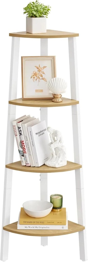 Rohový regál Vasagle Djerha dub přírodní/bílá