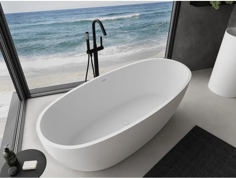 Mexen Torino, voľne stojaca vaňa z konglomerátu 175 x 78 cm, biela matná, 57271557800