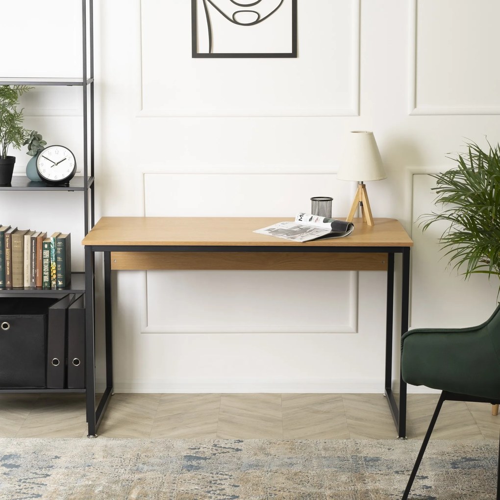 Písací stôl Ross 120 cm dub zlatý/čierny