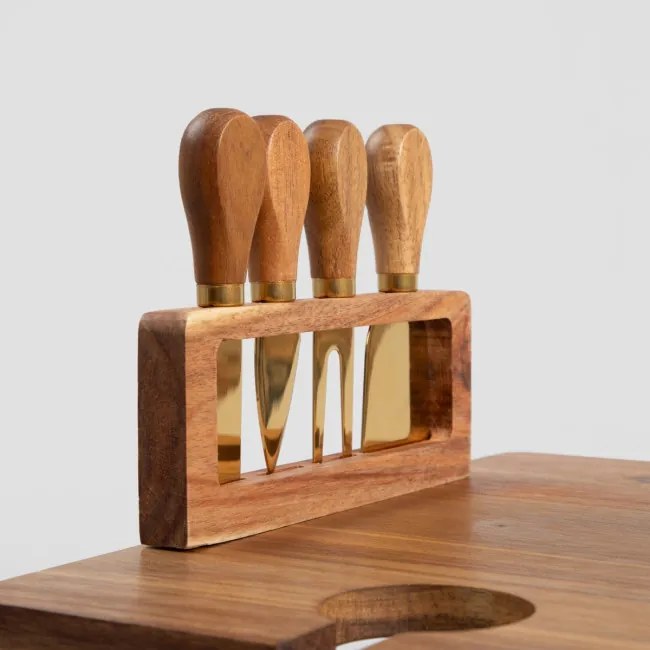 Servírovací stolík FRESCA s nožmi, hnedý 744112