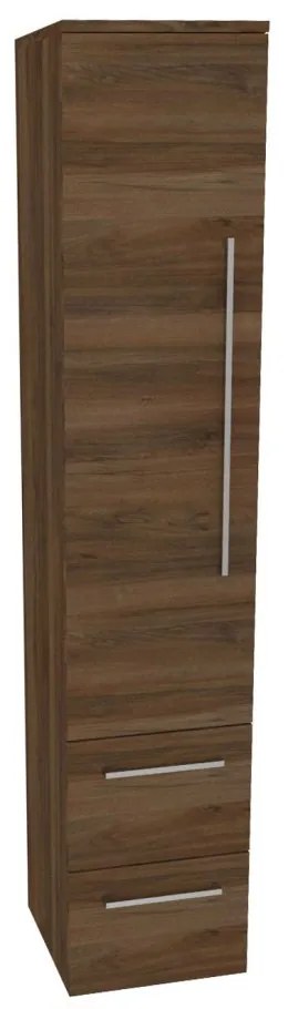 Mereo, Mereo Bino, kúpeľňová skrinka vysoká 163 cm, ľavá, Multidecor, Orech Pacifik tabákový, MER-CN697OPT2