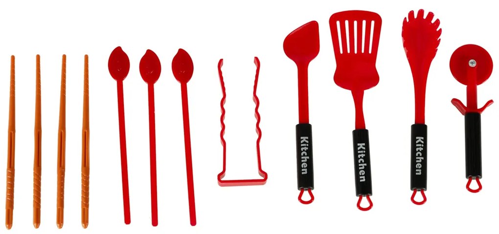 KIK Detská kuchynská súprava 35 ks – hračkové kuchynské doplnky, vzdelávacia hra pre deti 3+