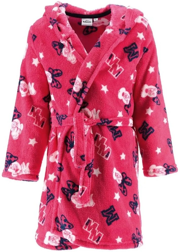 Detský / dievčenský coral fleece župan s kapucňou Minnie Mouse - Disney, EU 104 Ružová