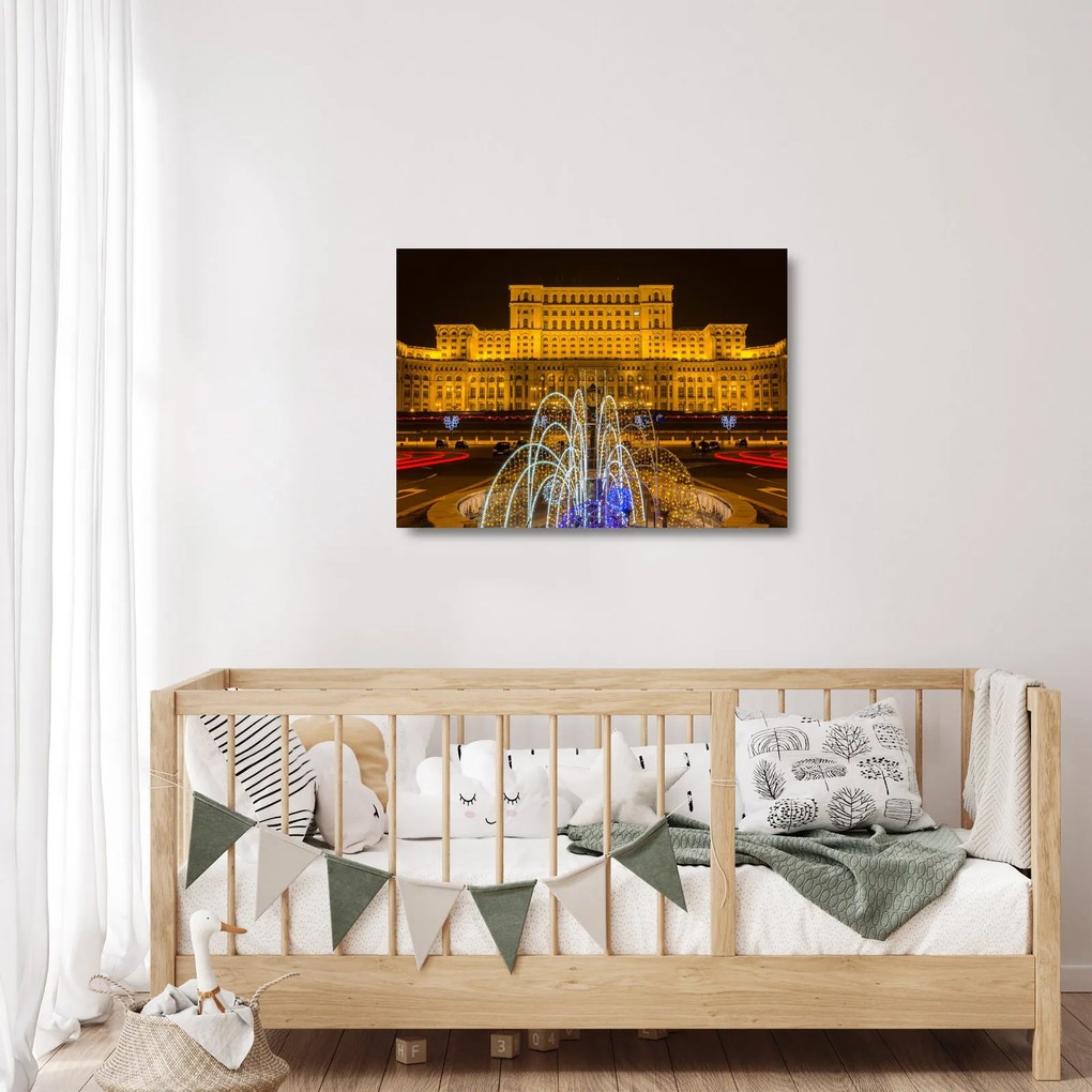 Sklenený obraz - Palác parlamentu, Bukurešť Rumunsko (70x50 cm)