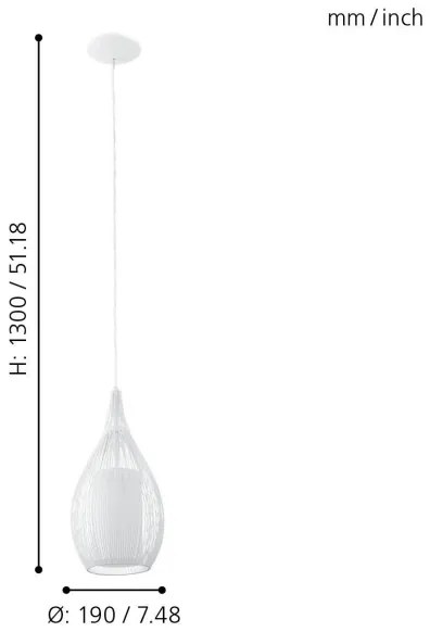 Eglo 92251 - Luster RAZONI 1xE27/60W/230V