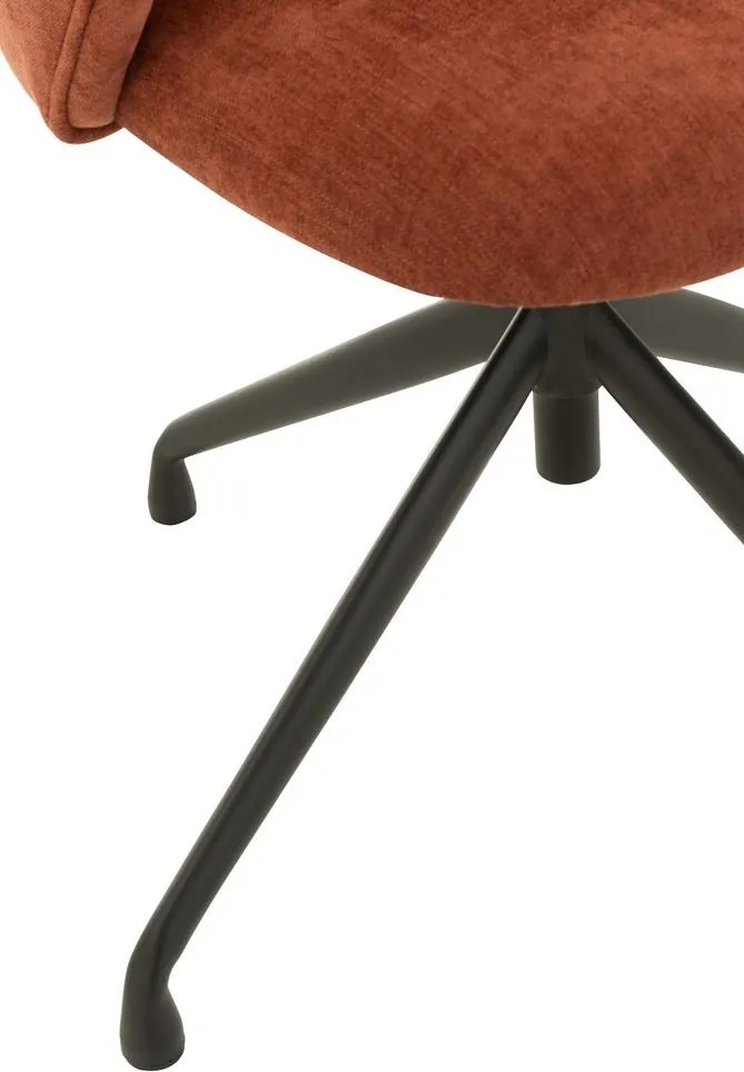 Vínová zamatová jedálenská točiaca stolička Chair Turn Burgundy - 56*48*77cm