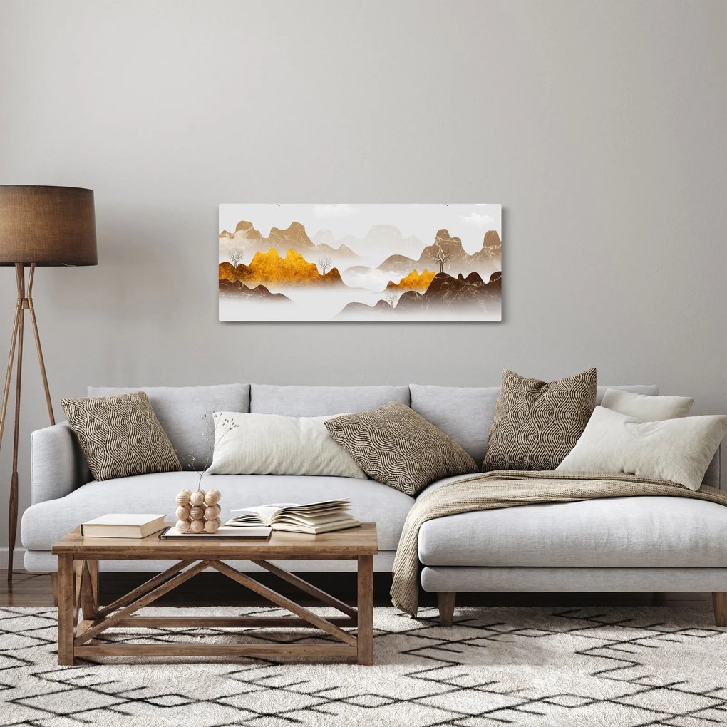 Obraz - Hory v hmle (120x50 cm)
