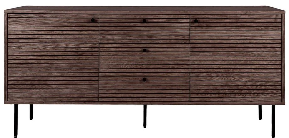 Tmavohnedá nízka komoda v dekore duba 150x74 cm Kyoto – House Nordic