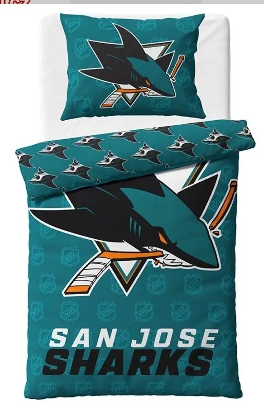 NHL Hokejové obliečky San Jose Sharks Shields 140x200/70x90 cm