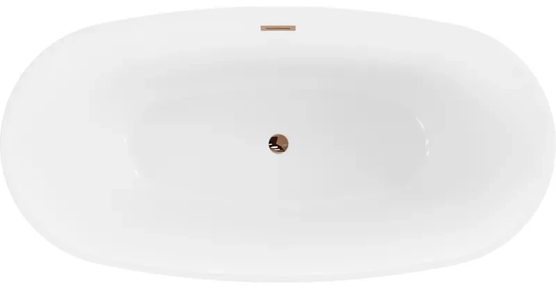 Mexen Eris, voľne stojaca vaňa 170 x 80 cm, biela, ružové zlato prepad, 53441708000-60