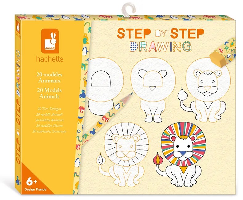 Janod Step by step Kreatívna sada Kreslenie krok za krokom Zvieratá od 6 rokov