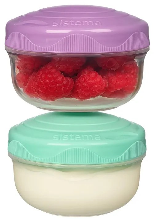 SISTEMA Mini 2 krabičky na desiatu, 2 x 210ml SISTEMA, mix farieb