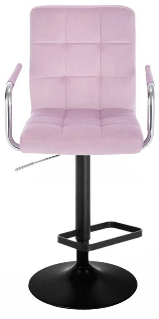 LuxuryForm DESIGN Barová stolička VERONA VELUR na čiernom tanieri - levanduľa