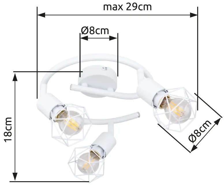 GLOBO XARA I 54802W-3 Stropné svietidlo