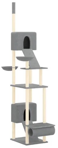 vidaXL Strom pre mačky od podlahy po strop bledosivý 277-303 cm-