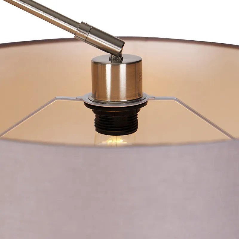 Moderná stojaca lampa oceľ s tienidlom tmavosivá 45 cm - Editor