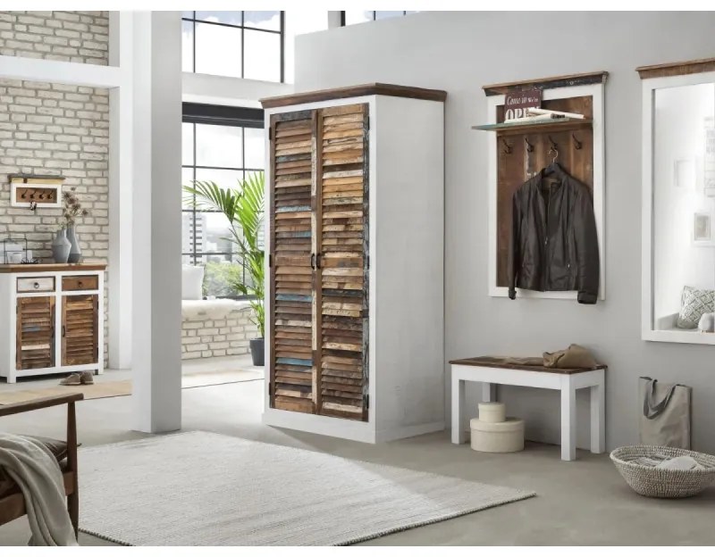 furniture-nabytek.cz - Masívna lavica Perth z recyklovaného dreva, lakovaná, biela / farebná