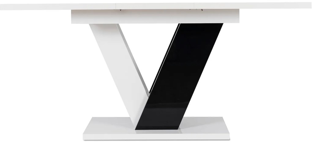 JAKS Jedálenský stôl Clark 120 cm čierno biely gloss glamour