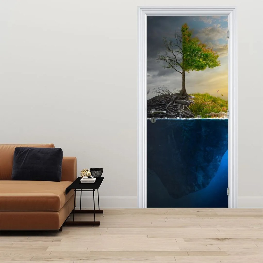 Fototapeta na dvere - Znázornenie dvoch strán (95x205cm)