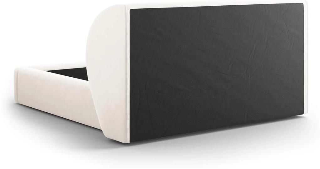Čalúnená posteľ milany s úložným priestorom 140 x 200 cm zamat béžová MUZZA