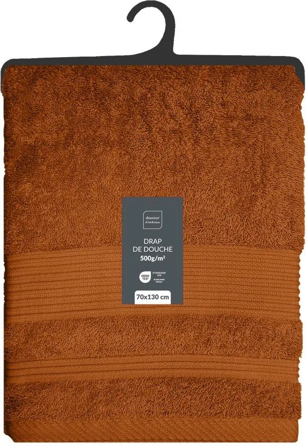 Froté bavlnená osuška v terakotovej farbe 70x130 cm Tendresse – douceur d'intérieur