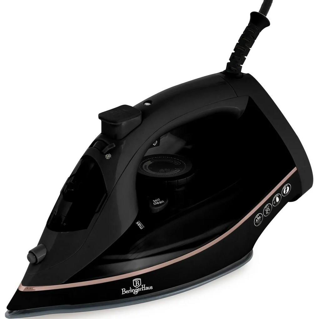 BerlingerHaus Žehlička naparovacia 2200 W Black Rose