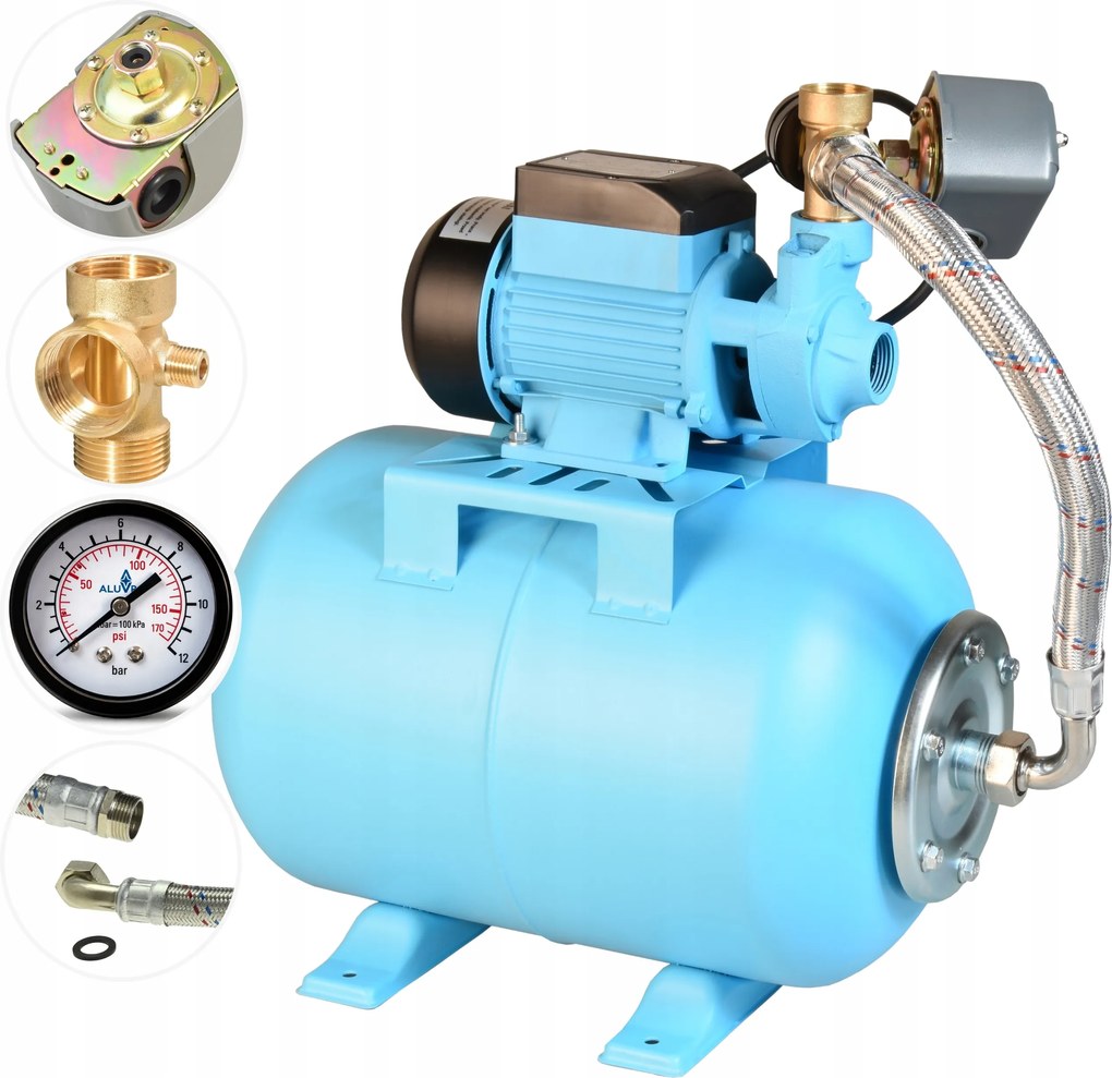 Tichý Hydrofor Na Vodu, Hydroforová Pumpa 370 W 35 L/min S Nádržou 24 L