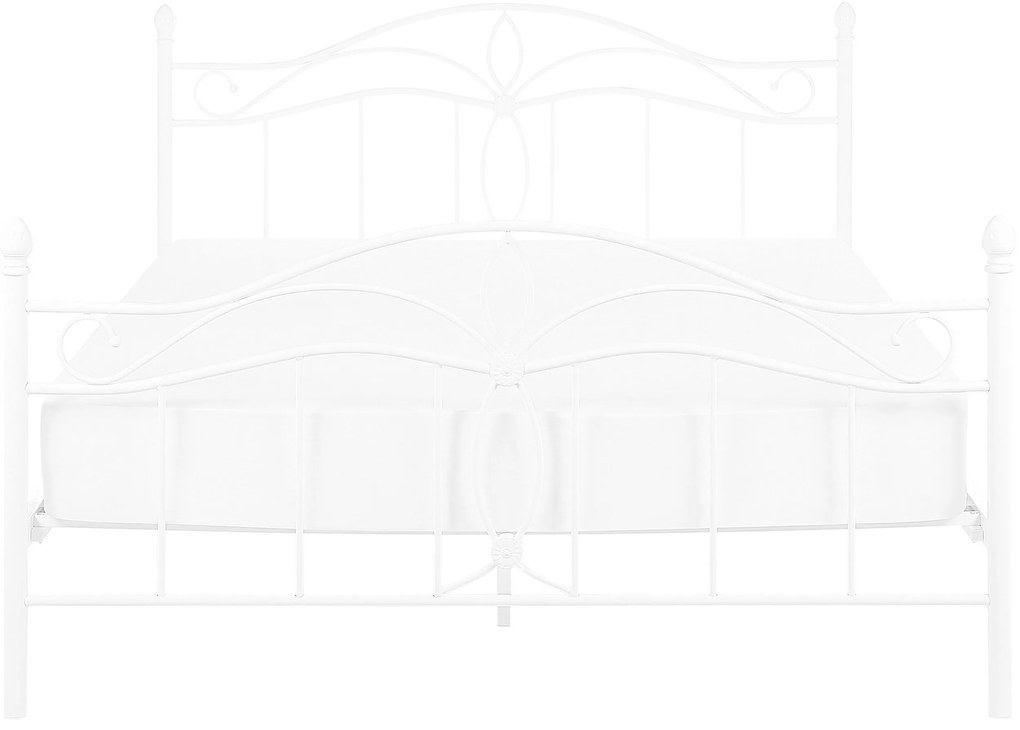 Kovová posteľ 140 x 200 cm biela ANTLIA Beliani