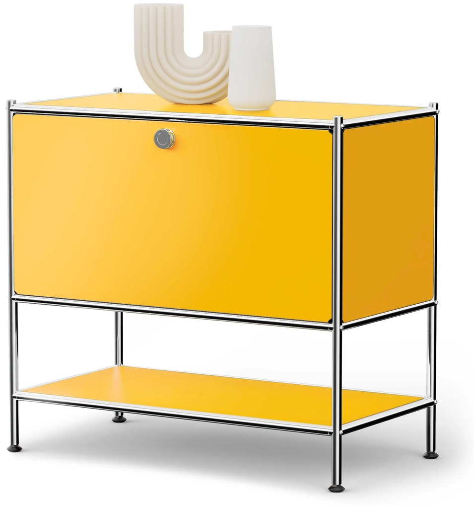 Kovová odkladacia skrinka »CN3« s výklopným priečinkom, žltá