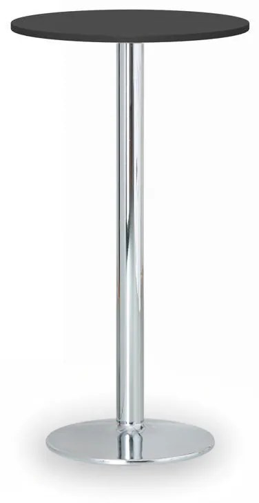 Koktailový stôl OLYMPO II, priemer 600 mm, chrómovaná podnož, doska grafit