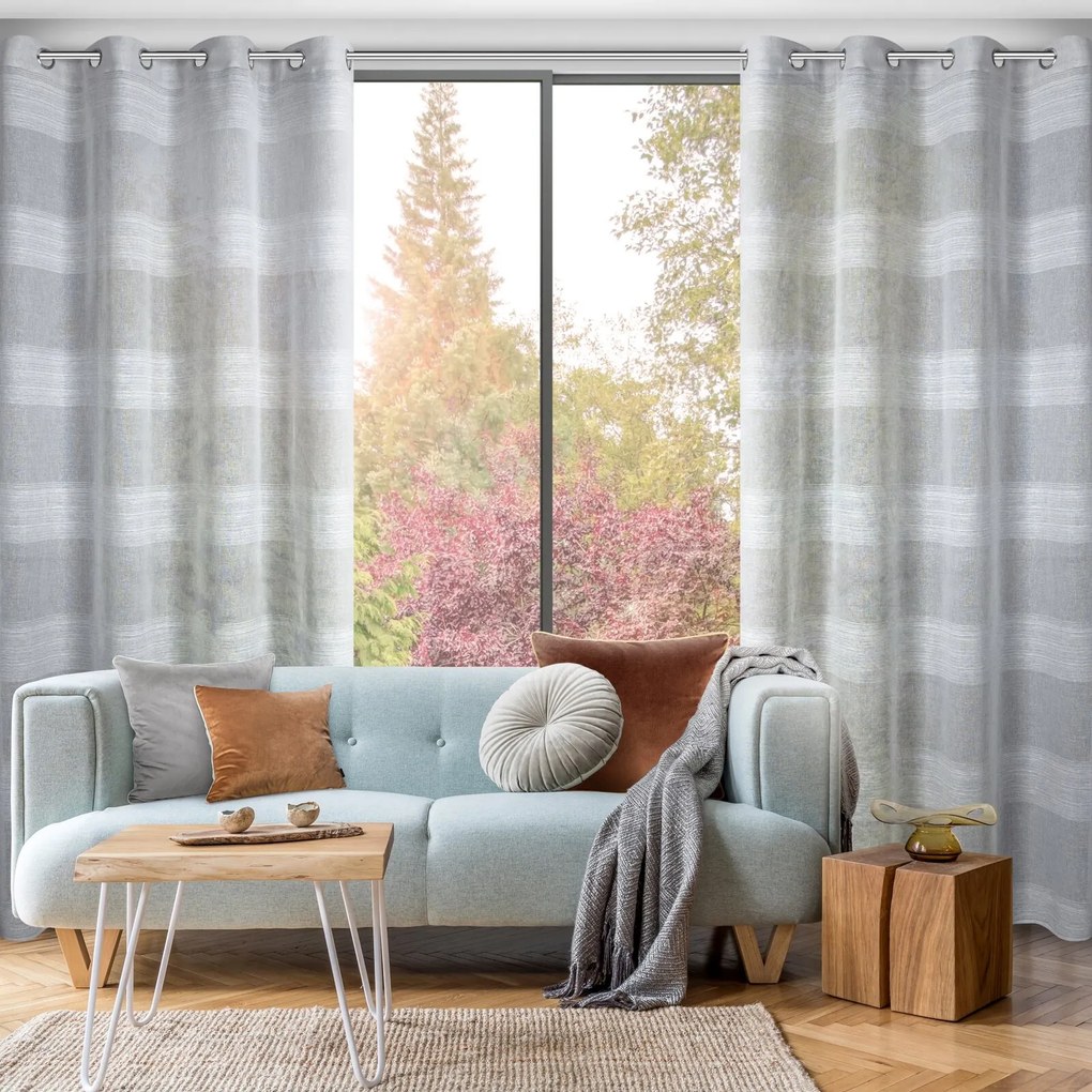 ZÁVES NA KRÚŽKOCH AGATA 140X250 CM STRIEBORNÁ