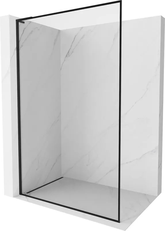 Mexen Kioto-F L sprchová stena Walk-in s rámom 100 x 202 cm, transparentná 8 mm, čierna - 800-100-174-70-00