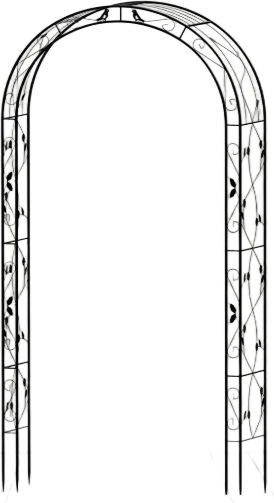 Kovový zahradní květinový oblouk BestBerg BBFA-10B / 260 × 134 × 38 cm / černá