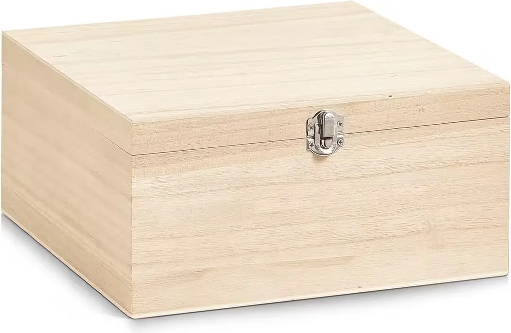 Zeller Present Drevený úložný box s vekom, ZELL, 26 x 26 x 12,5 cm