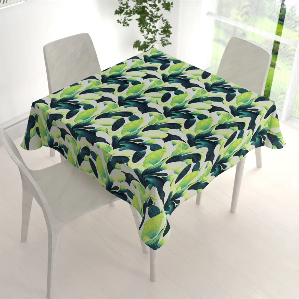 Biante Dekoračný štvorcový obrus Rongo RGP-505 Veľké zelené listy 50x50 cm