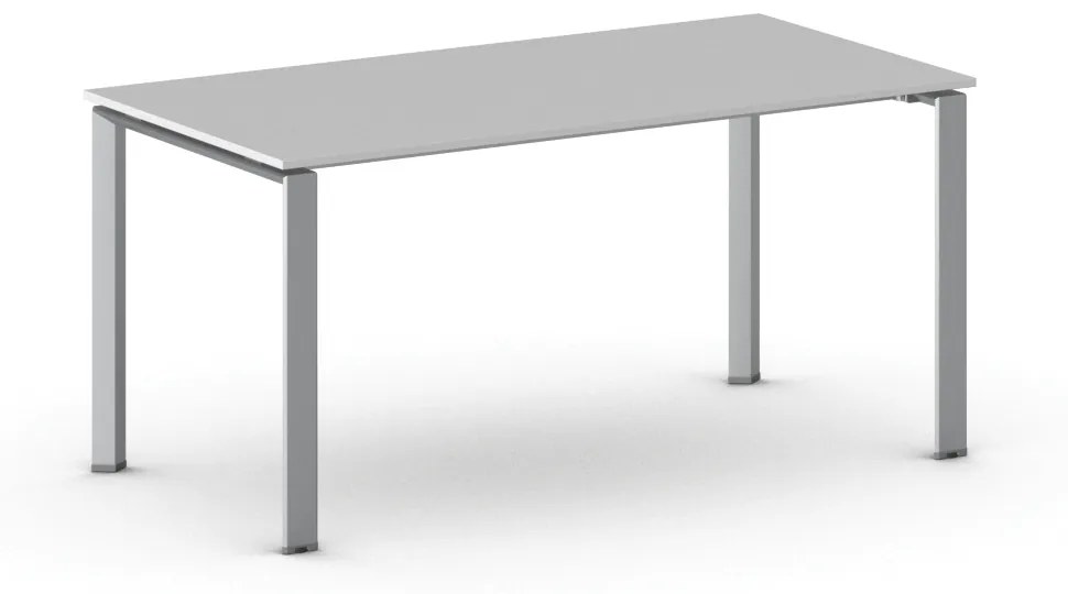 Rokovací stôl PRIMO INFINITY so sivostriebornou podnožou 1600 x 800 x 750 mm, sivá