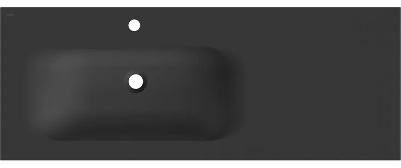 Mexen Vela, umývadlo na zapustenie 121 x 46,5 cm, ľavé, čierna matná, 25231271L