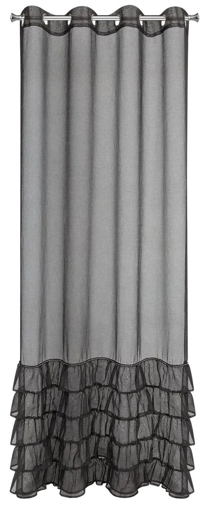 ZÁCLONA NA KRÚŽKOCH CARLI 140X250 CM ČIERNA
