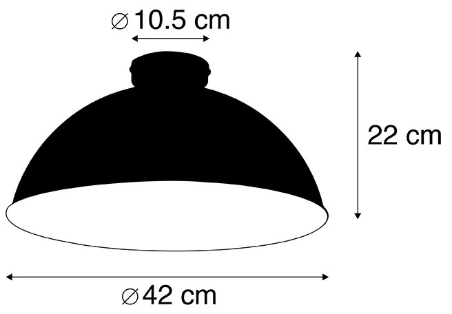 Stropná lampa čierna so zlatom 42 cm nastaviteľná - Magnax