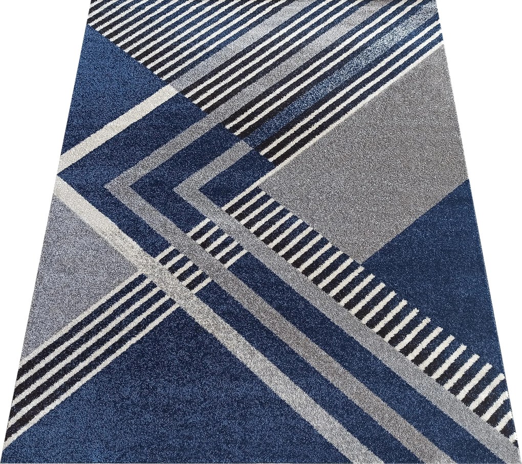 DY Sivo-tyrkysový koberec s geometrickým vzorom Otto 03 Rozmer: 160x220 cm