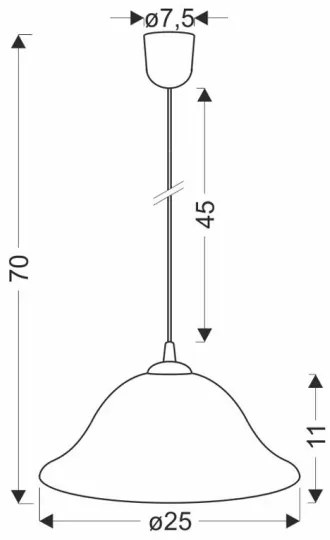 Luster na lanku VERA 1xE27/60W/230V zlatá/biela