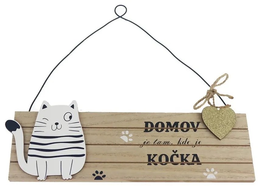 Dekoračná ceduľka s mačkou 2. akosť D6076B