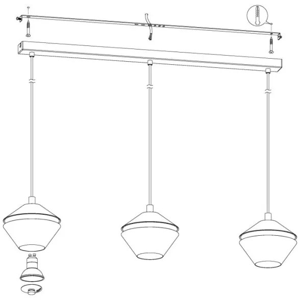 Eglo 98682 - LED luster na lane PERPIGO 3xGU10/5W/230V