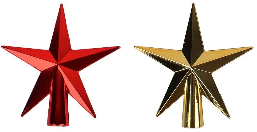 Špička na vianočný stromček hviezda 12 cm mix 48149