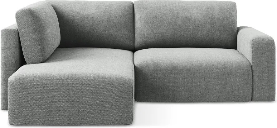 Sivá ženilková rozkladacia/s úložným priestorom rohová pohovka (ľavý roh/do L) Kona – Makamii